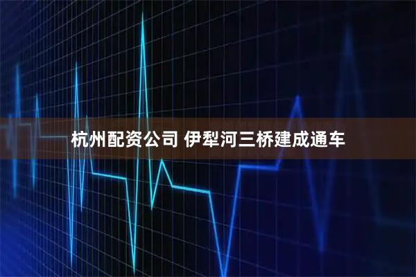 杭州配资公司 伊犁河三桥建成通车