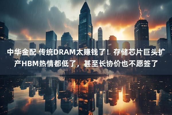 中华金配 传统DRAM太赚钱了！存储芯片巨头扩产HBM热情都低了，甚至长协价也不愿签了